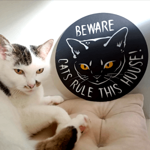 Sign: Cats rule this house