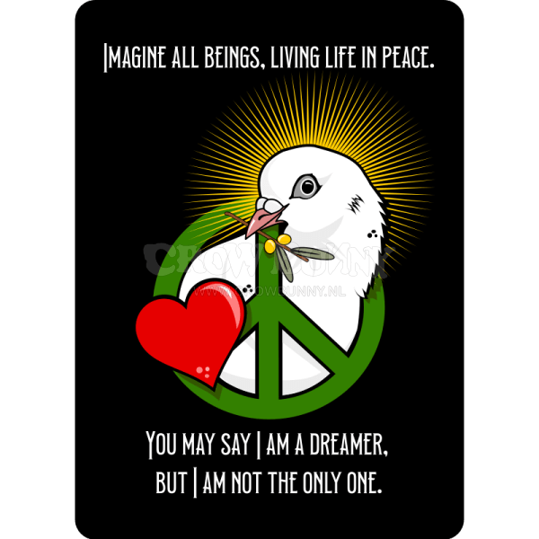 Postcard: Imagine all being, living life in peace Postcard: Imagine all being, living life in peace