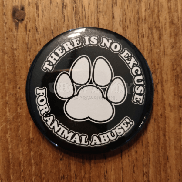 Button: No Excuse For Animal Abuse